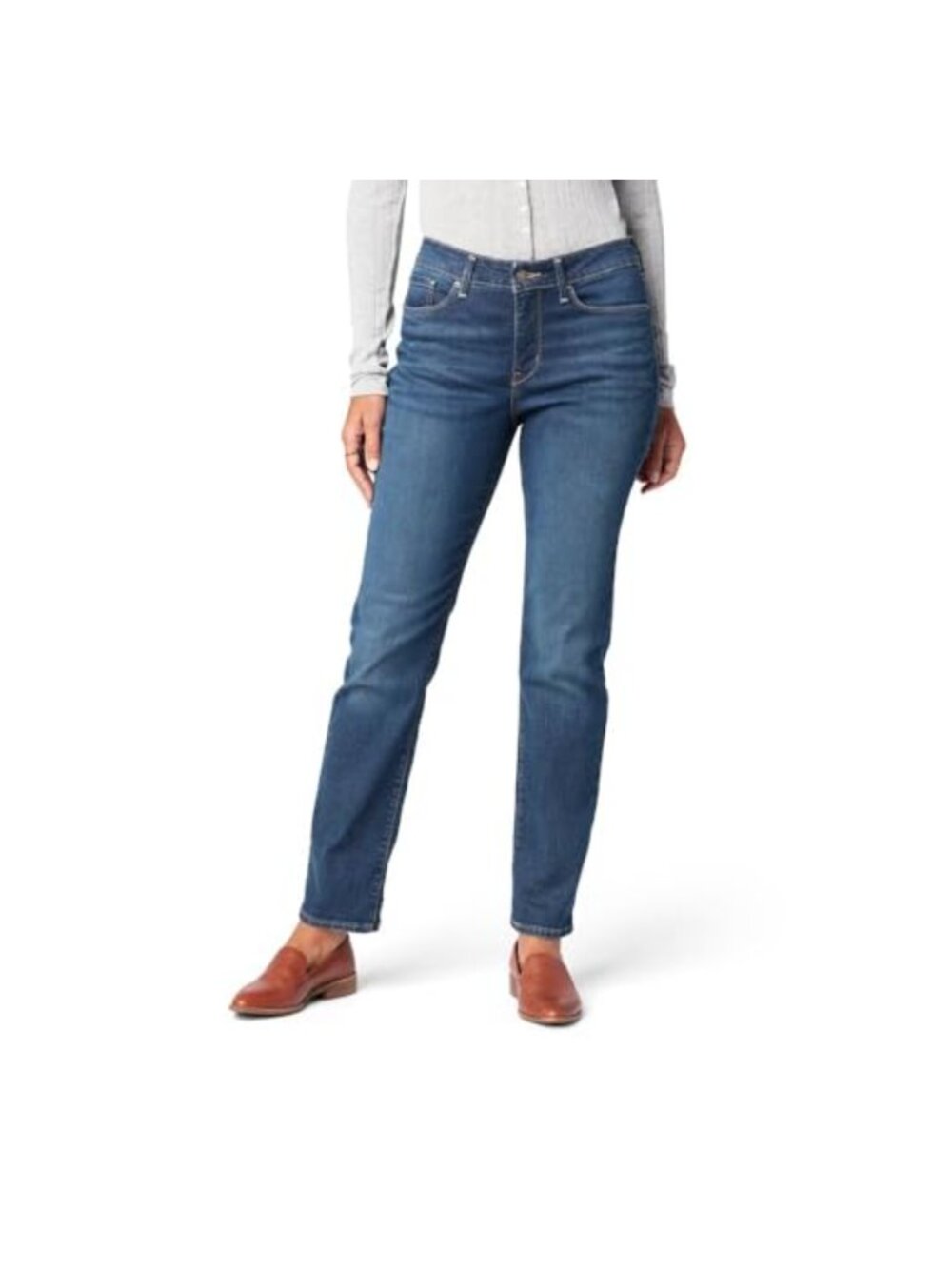 Womens Totally Shaping Bootcut Jeans Mid Rise Straight Leg Casual